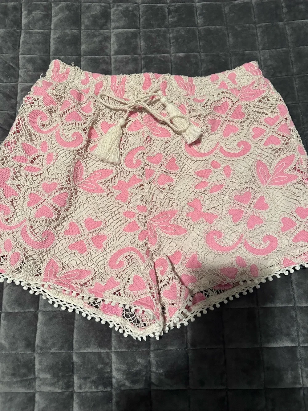 Pink & Cream Crochet Two-Piece Set